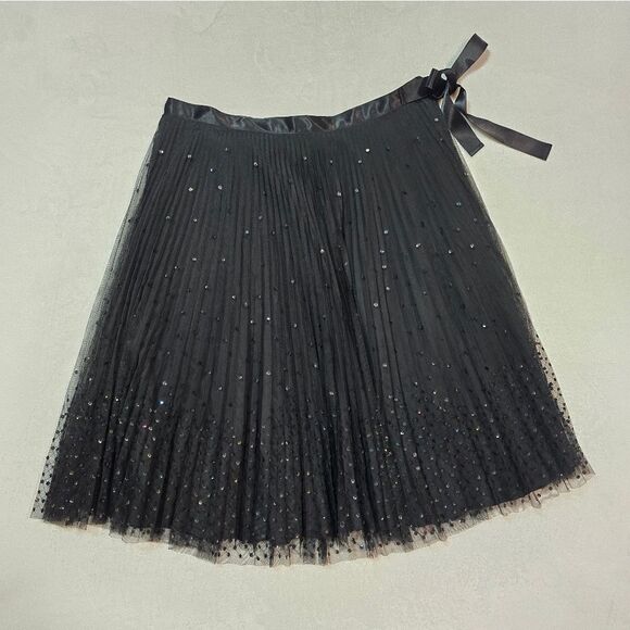 🌿"Express" fun black skirt with sequins. Size  11/12 - Picture 1 of 11